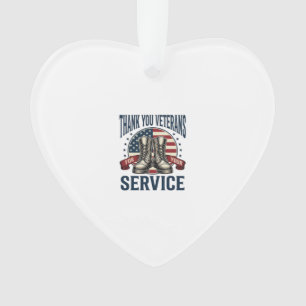 Danke Veteranen Patriotische Stiefel Vintage-Desig Ornament