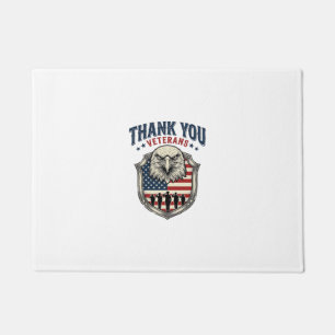 Danke Veteranen Patriotischer Adler Schild Shirt_1 Fußmatte