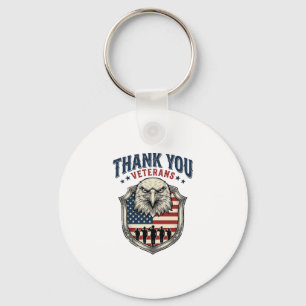 Danke Veteranen Patriotischer Adler Schild Shirt_1 Schlüsselanhänger