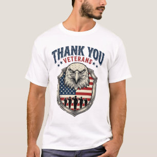 Danke Veteranen Patriotischer Adler Schild Shirt_1 T-Shirt