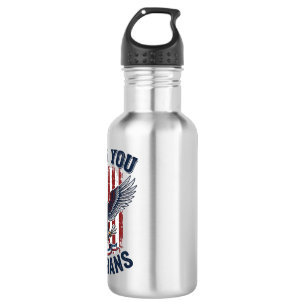 Danke Veteranen Patriotischer Adler Vintage Edelstahlflasche