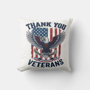 Danke Veteranen Patriotischer Adler Vintage Kissen