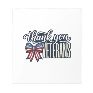 Danke Veteranen Patriotisches Band Vintage-Shirt_ Notizblock