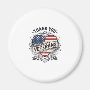 Danke Veteranen Patriotisches Herz Vektor Design_1 Magnet