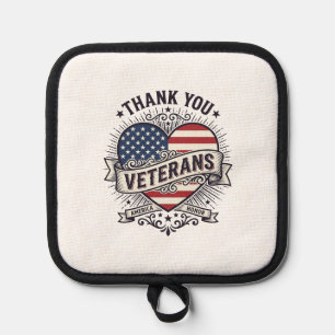 Danke Veteranen Patriotisches Herz Vektor Design_1 Topflappen