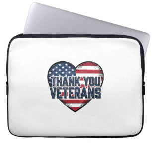 Danke Veteranen Patriotisches Herz Vintage-Design_ Laptopschutzhülle