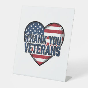 Danke Veteranen Patriotisches Herz Vintage-Design_ Sockelschild