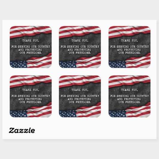 Danke Veteranen. Quadratischer Aufkleber (Blatt)