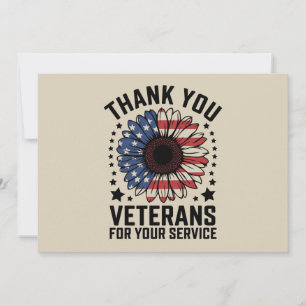 Danke Veteranen Sonnenblume Militärveteranen Tag Einladung