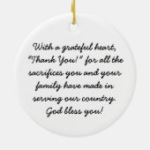 Danke Veteranen-Verzierung Keramikornament (Hinten)