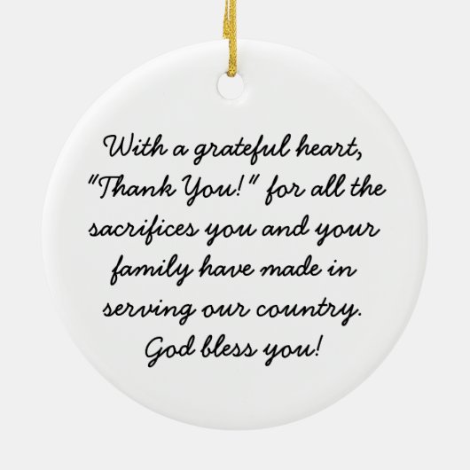 Danke Veteranen-Verzierung Keramikornament (Hinten)
