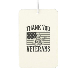 Danke Veteranen Vintage-Flagge Soldat Shirt Desi Autolufterfrischer