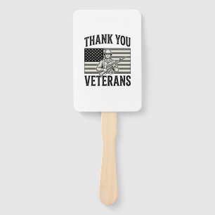Danke Veteranen Vintage-Flagge Soldat Shirt Desi Fächer