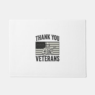 Danke Veteranen Vintage-Flagge Soldat Shirt Desi Fußmatte
