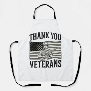 Danke Veteranen Vintage-Flagge Soldat Shirt Desi Schürze
