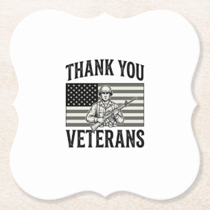Danke Veteranen Vintage Flagge Soldat Shirt Design Untersetzer