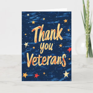 Danke Veterans Blue Feiertagskarte