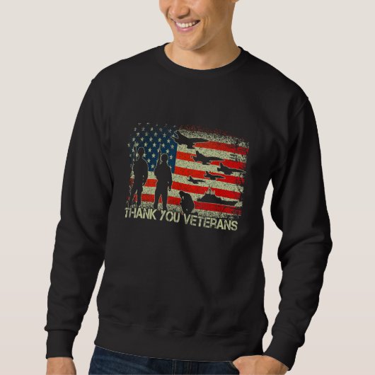 Danke Veterans Combat Boots Poppy Blume Veter Sweatshirt (Vorderseite)