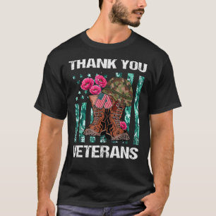 Danke Veterans Combat Boots Poppy Blume Veter T-Shirt