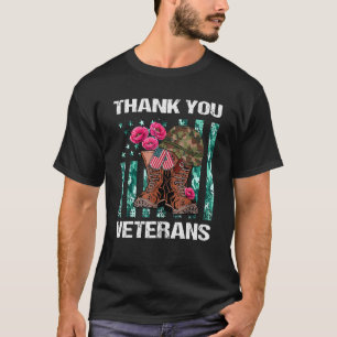 Danke Veterans Combat Boots Poppy Blume Veter T-Shirt