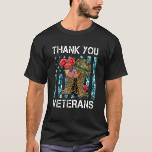 Danke Veterans Combat Boots Poppy Blume Veter T-Shirt