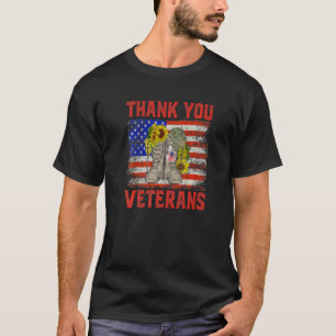Danke Veterans Combat Boots Poppy Blume Veter T-Shirt