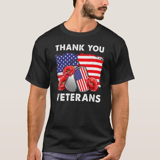 Danke Veterans Combat Boots Poppy Blume Veter T-Shirt (Vorderseite)