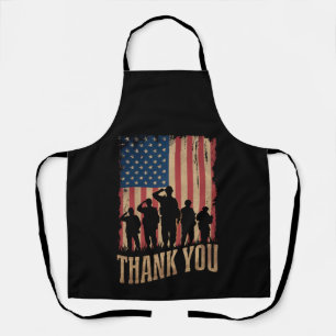 Danke Veterans Day Amerikanische Flagge Vintage Schürze