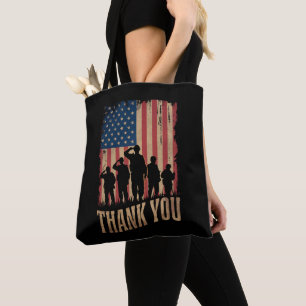 Danke Veterans Day Amerikanische Flagge Vintage Tasche