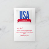 Danke Veterans Day Card (Innenseite)