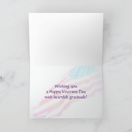 Danke Veterans Day Card (Innenseite)