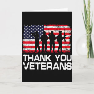 Danke Veterans Day USA-Flagge Patriotischer Soldat Karte