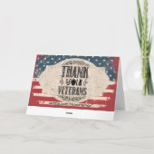Danke Veterans Grußkarte Karte (Rückseite)