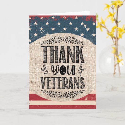 Danke Veterans Grußkarte Karte (Gelbe Blume)