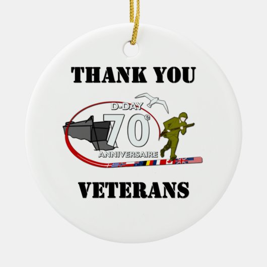 Danke, Veterans. Keramik Ornament (Vorne)