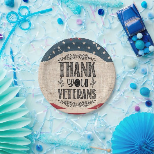 Danke Veterans Paper Plate Pappteller (Party)