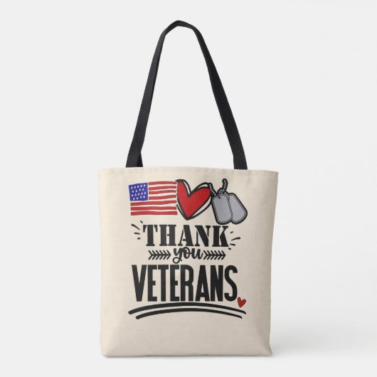 Danke Veterans Tote Tag Tasche (Rückseite)
