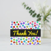 "Danke!" + Viele farbige Kreise Postkarte (Stehend Vorderseite)
