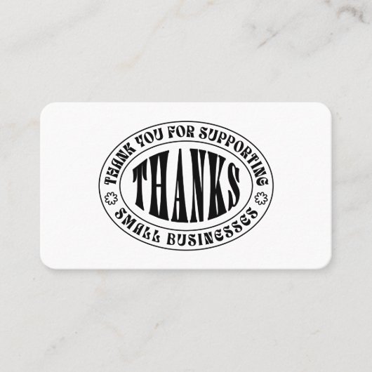 Danke - Vielen Dank für die Unterstützung kleiner  Visitenkarte (Vorderseite)