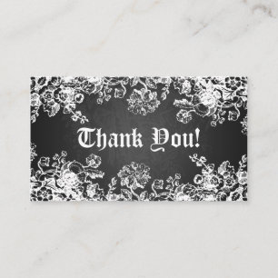 Danke, viktorianisches einzufügen blühen Schwarzes Begleitkarte