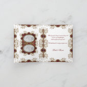 "Danke" Vintage Hochzeit Burgunders Dankeskarte (Innenseite)