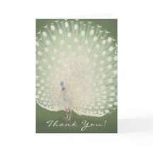 Danke | Vintage japanische Fine Art Peacock Card