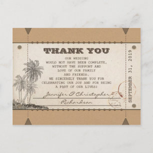 Danke Vintage-Postkarten Tickets Postkarte