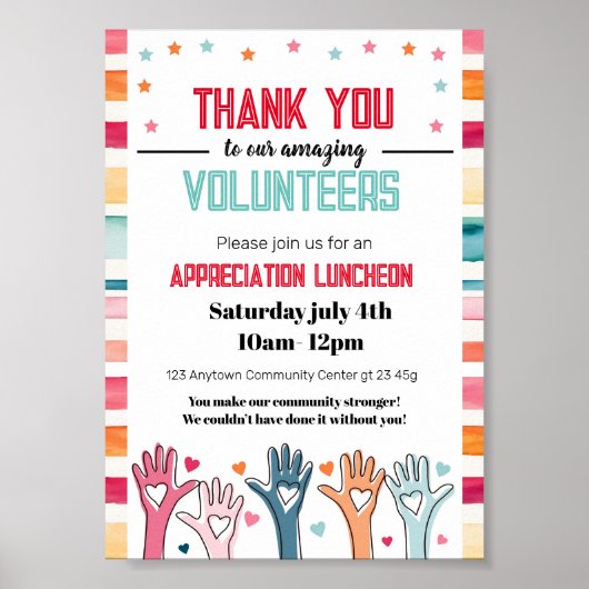 Danke Volunteers Poster (Vorne)
