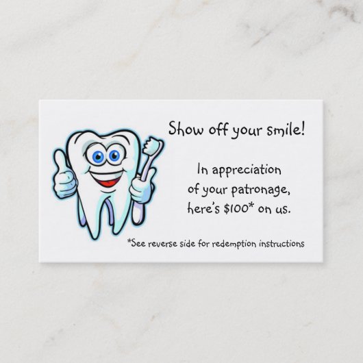 danke vom Zahnarzt Rabattkarte (Vorderseite)