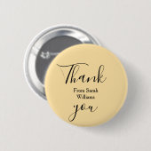 Danke von add name gelbe Pastell Boho Hochzeit Button (Vorne & Hinten)