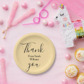 Danke von add name gelbe Pastell Boho Hochzeit Pappteller (Party)