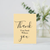 Danke von add name gelbe Pastell Boho Hochzeit Postkarte (Stehend Vorderseite)