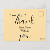 Danke von add name gelbe Pastell Boho Hochzeit Postkarte (Rückseite)