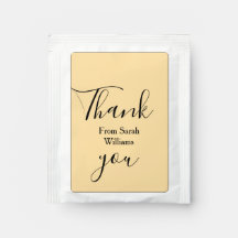 Danke von add name gelbe Pastellfarbe Boho-Hochzei